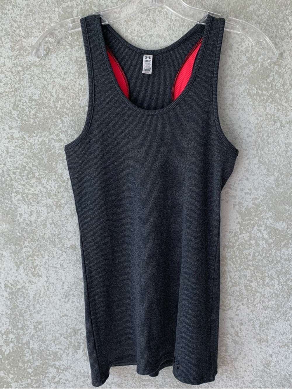 Under Armour Women's SP Gray Tank Top with Bright Pink Accents Sporty Girly